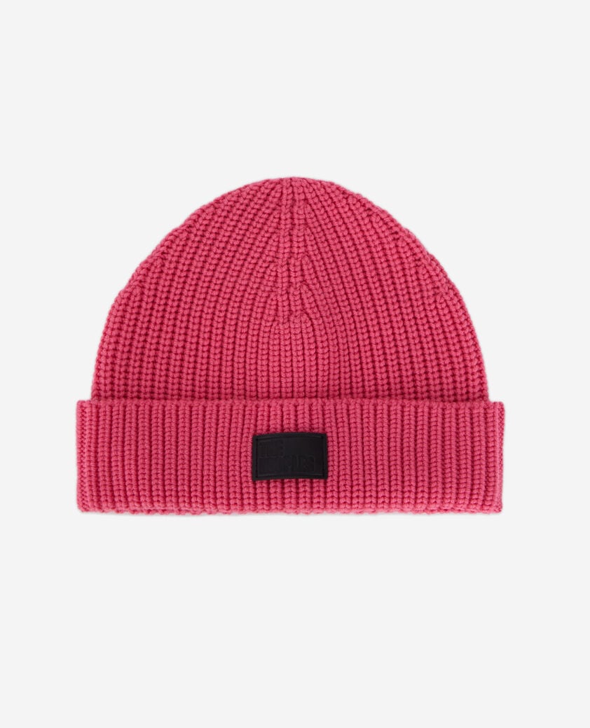 The Kooples HERREN OLD PINK gerippte rosa mütze aus wolle