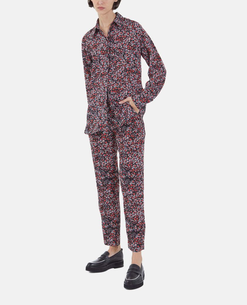 The Kooples F BLACK - RED straight printed pants