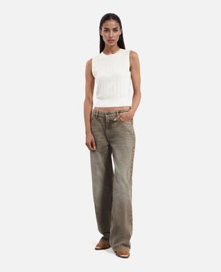 The Kooples DAMEN OLIVE weite olivfarbene jeans