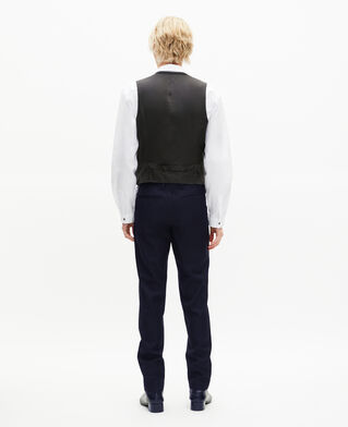 The Kooples HOMME DARK NAVY gilet de costume boutonn&eacute; en laine marine