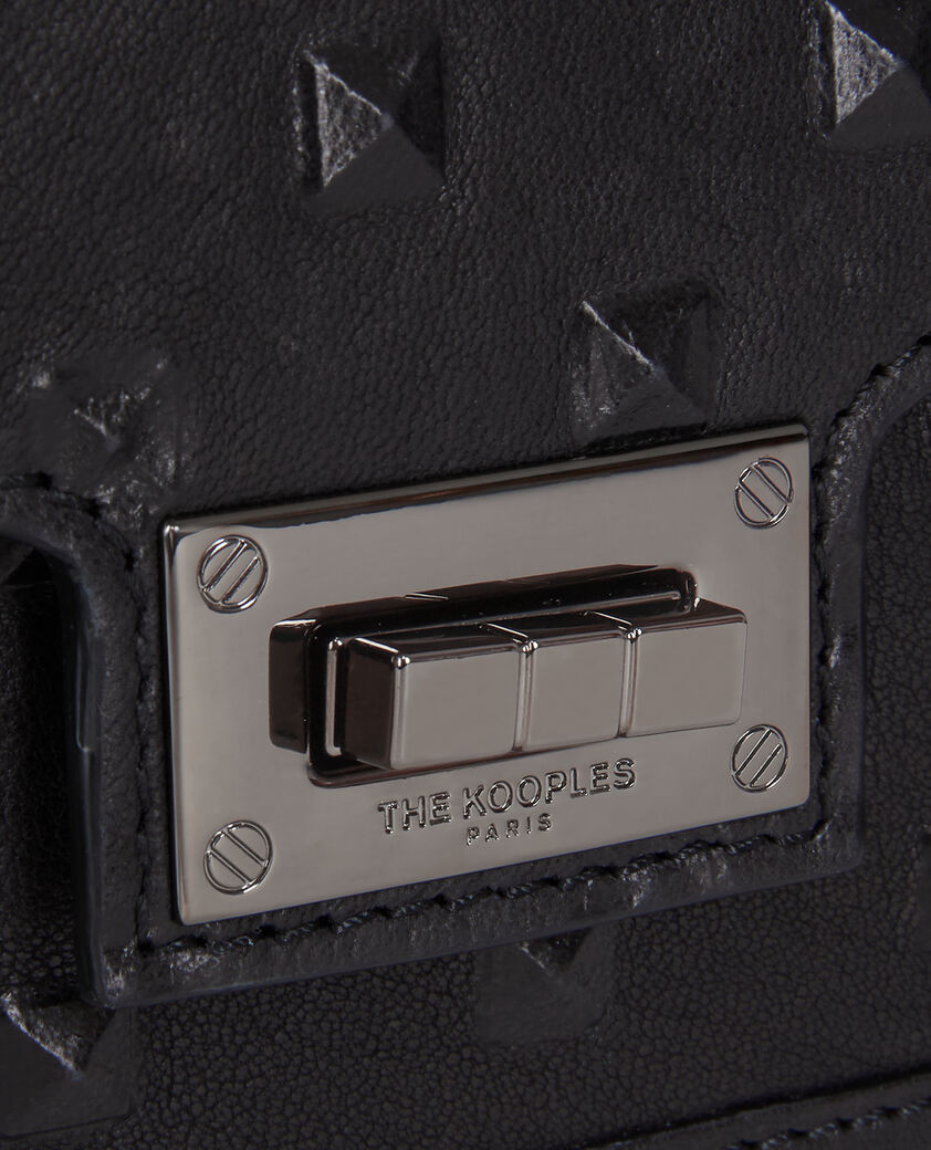The Kooples WOMEN BLACK small emily bag in black leather with studs