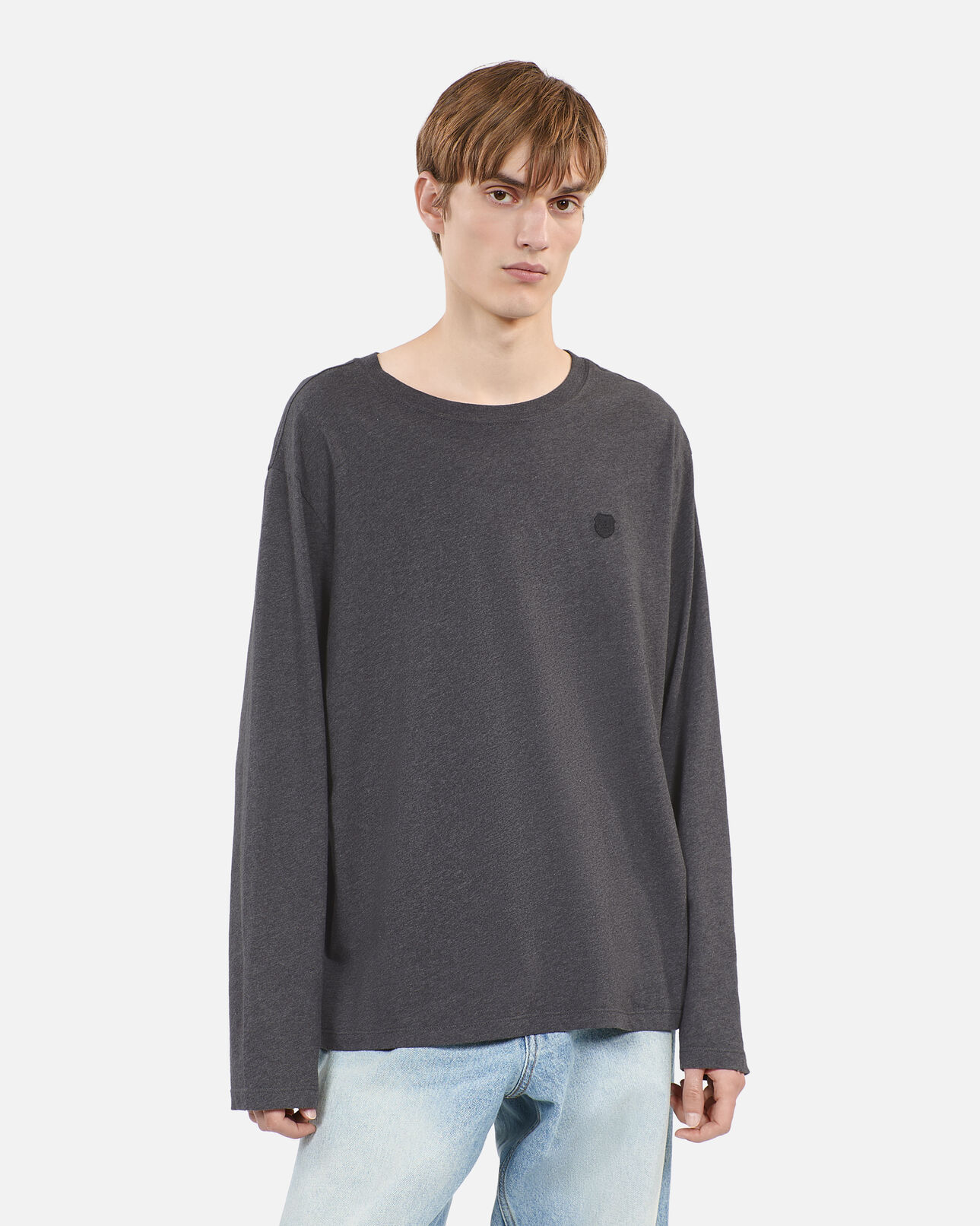 The Kooples HOMME ANTHRACITE MELANGE t-shirt manches longues gris