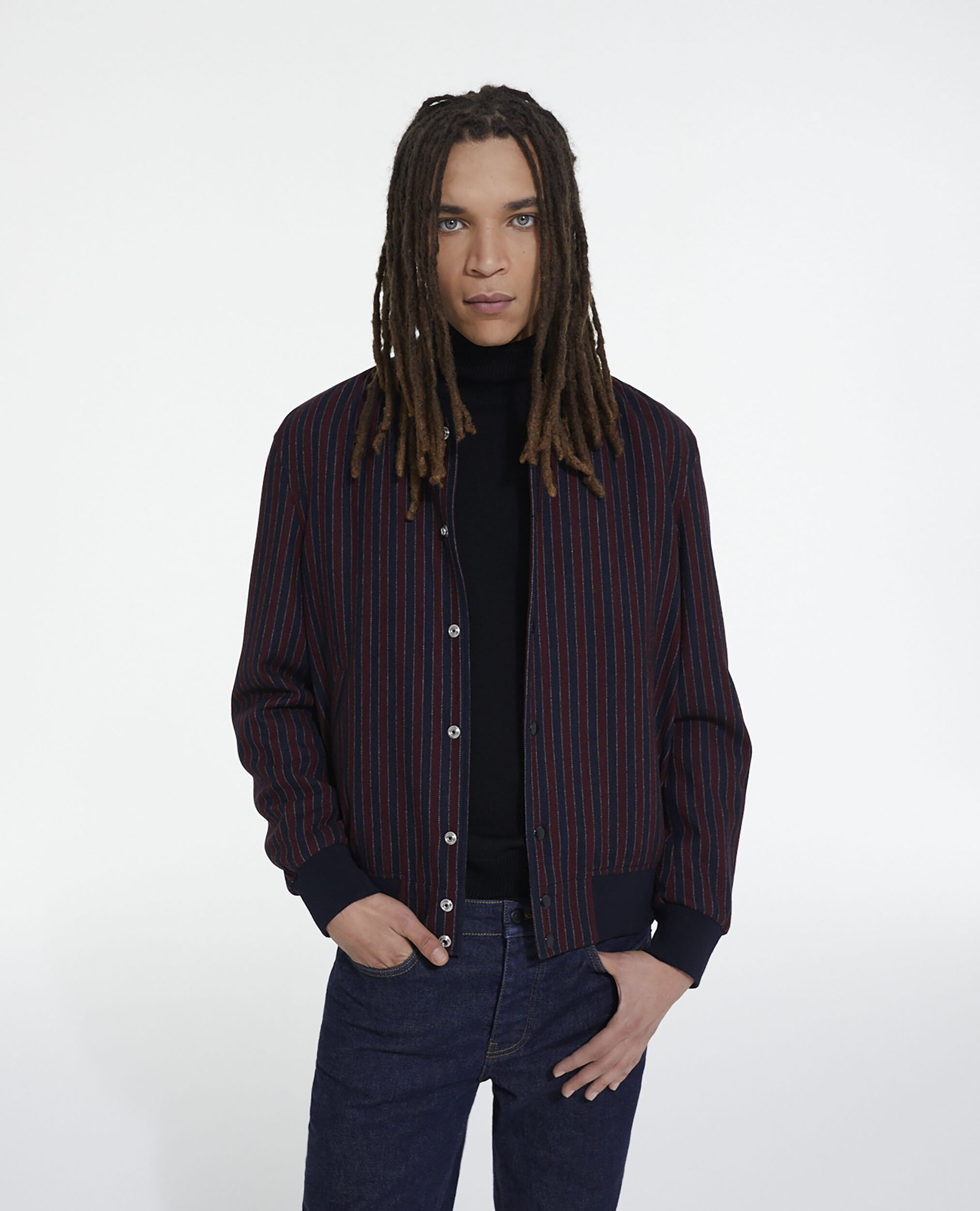 Gestreifter Blouson, BORDEAUX / NAVY, hi-res image number null