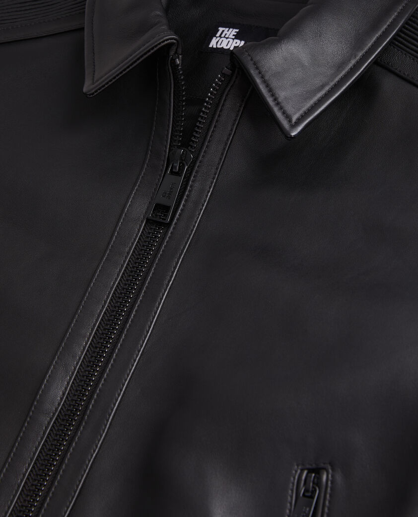 The Kooples FEMME BLACK blouson biker en cuir noir