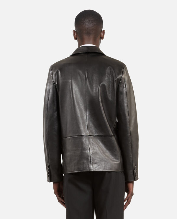 The Kooples MEN BLACK black leather jacket