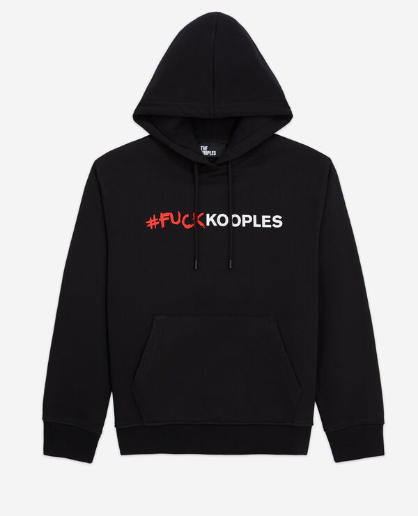 black sweatshirt with logo