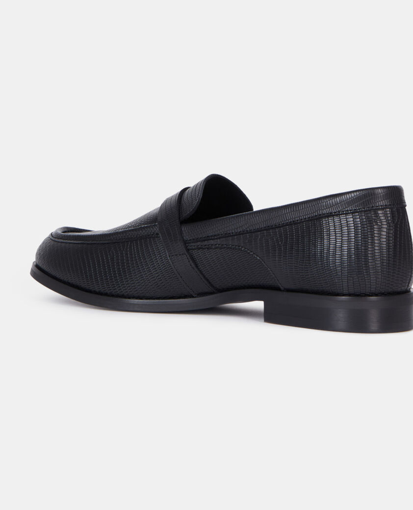 The Kooples MEN BLACK black leather loafers with western buckle