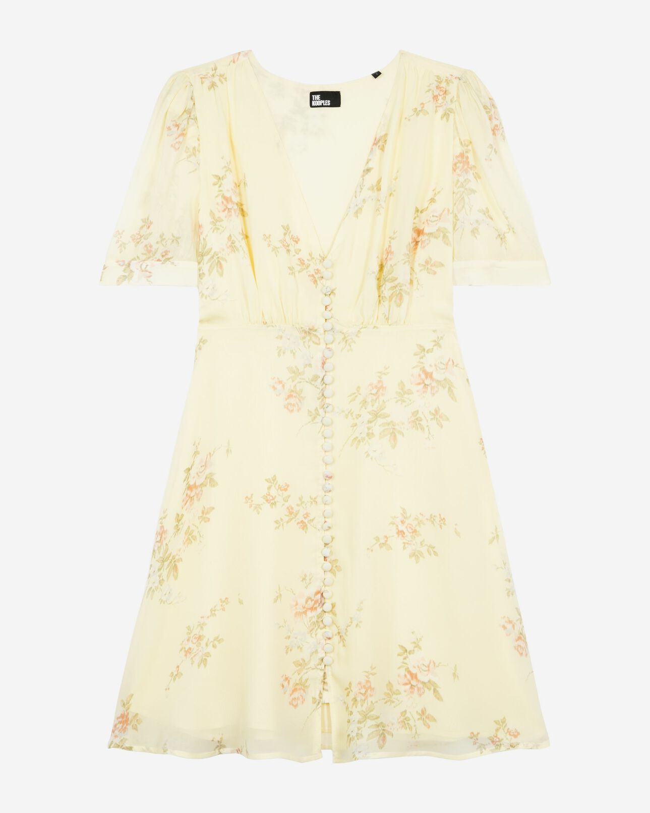 The Kooples WOMEN YELLOW short yellow floral print dress