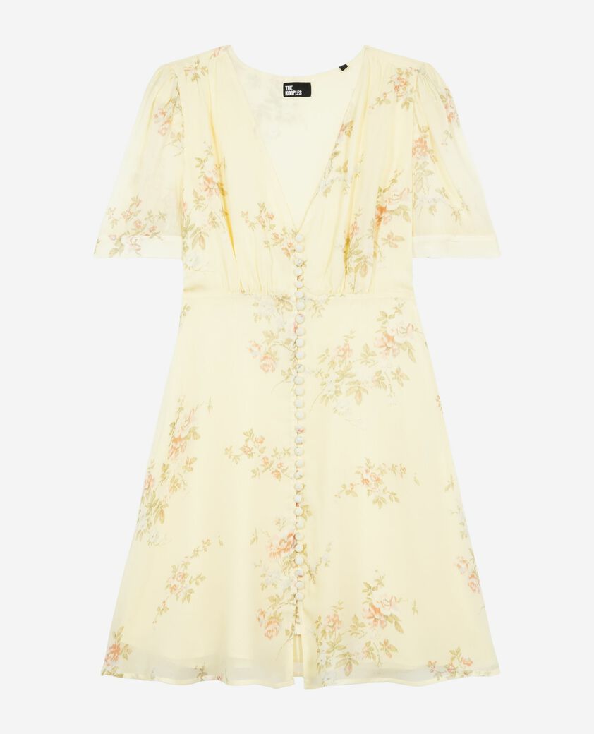 The Kooples WOMEN YELLOW short yellow floral print dress