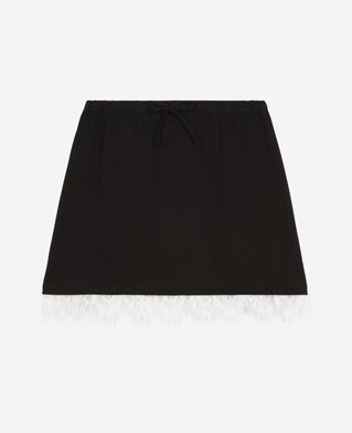 The Kooples WOMEN BLACK short skirt with black lace