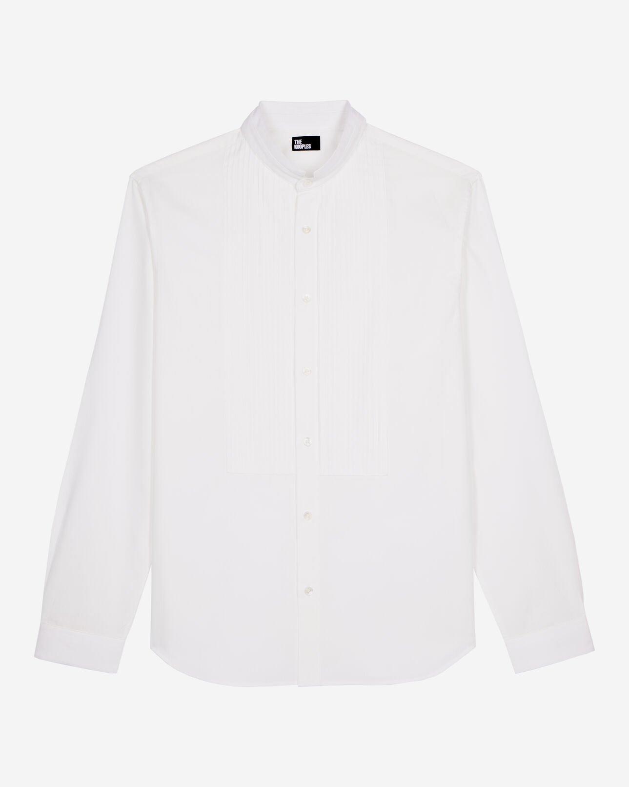The Kooples MEN WHITE white formal shirt with officer collar
