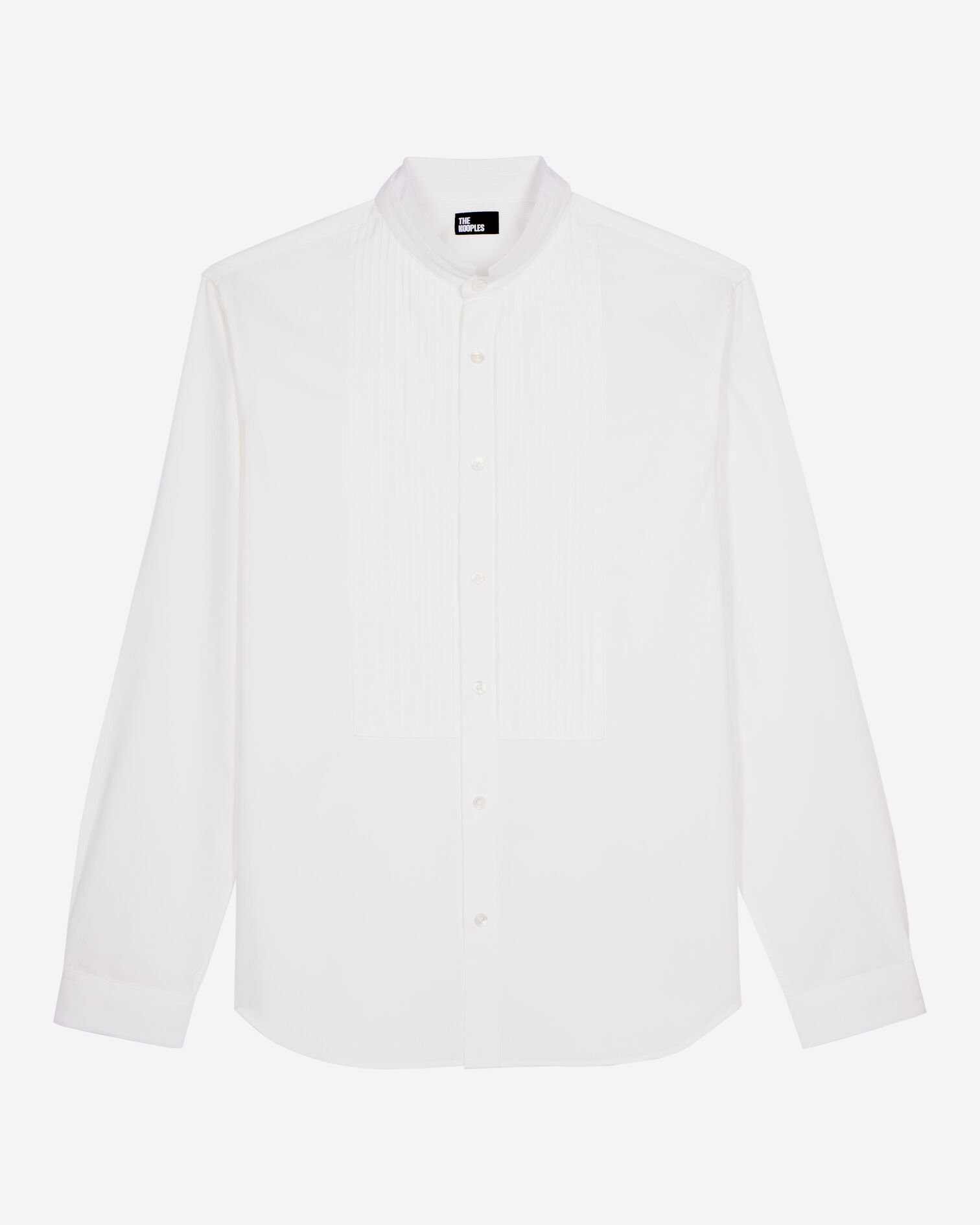 White formal shirt with officer collar, WHITE, hi-res image number null