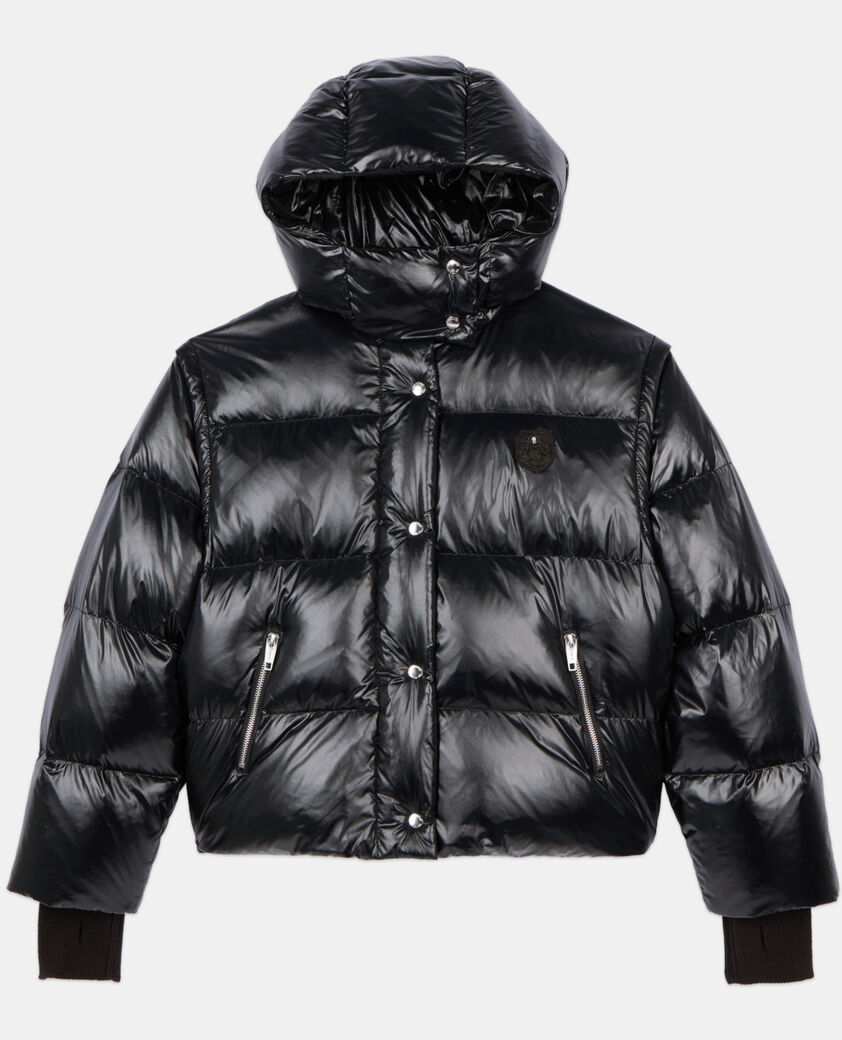 The Kooples FEMME BLACK doudoune &agrave; manches amovibles noire