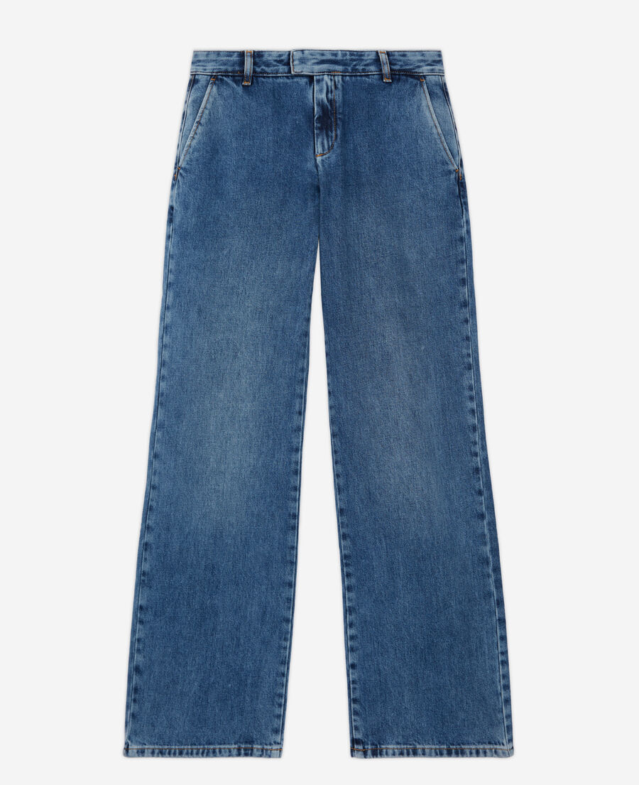 The Kooples DAMEN BLUE DENIM weite, blaue jeans