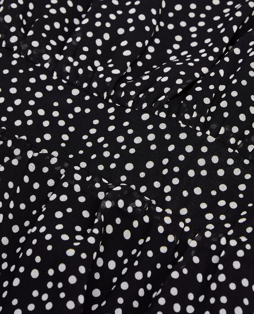 The Kooples WOMEN BLACK WHITE short black polka dot dress