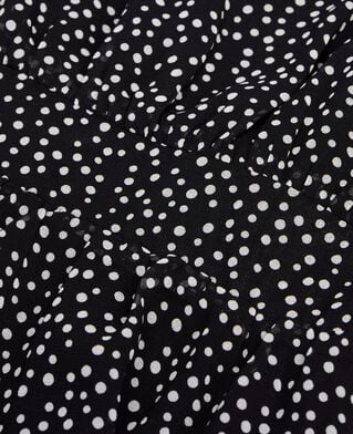 The Kooples FEMME BLACK WHITE robe courte à pois noire