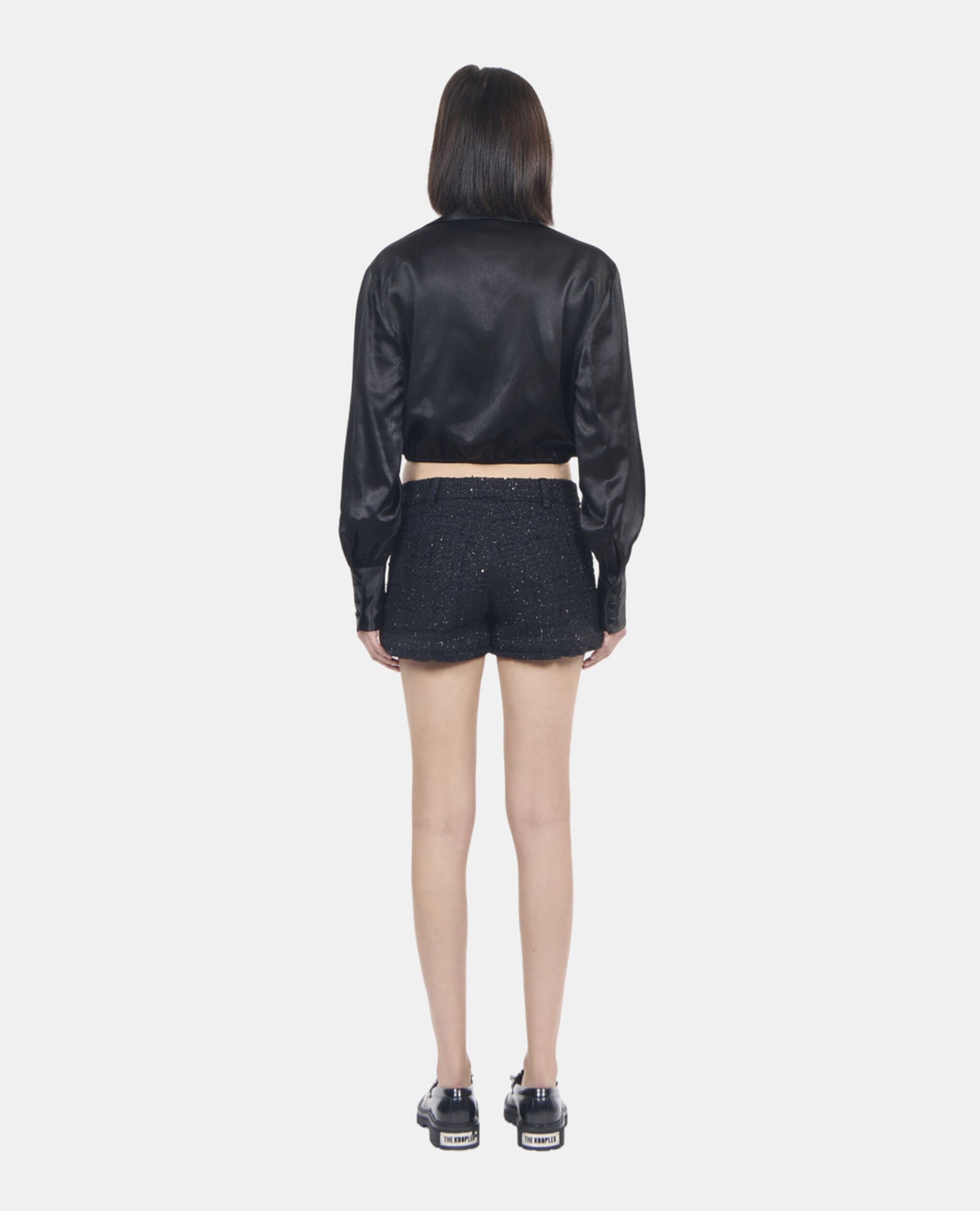 Black top with bow, BLACK, hi-res image number null
