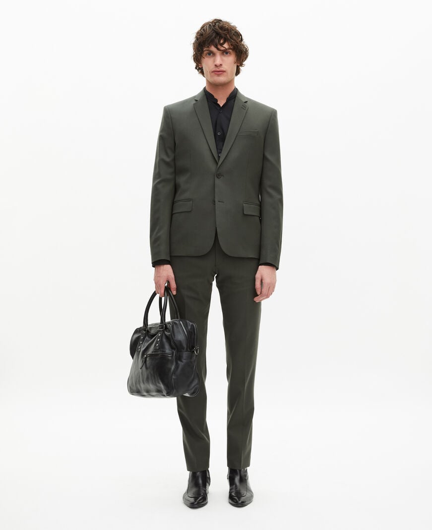 The Kooples MEN KAKI khaki wool suit fitted jacket