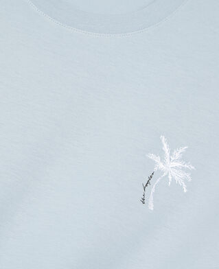 The Kooples MEN LAVENDER sky blue t-shirt with palm tree embroidery