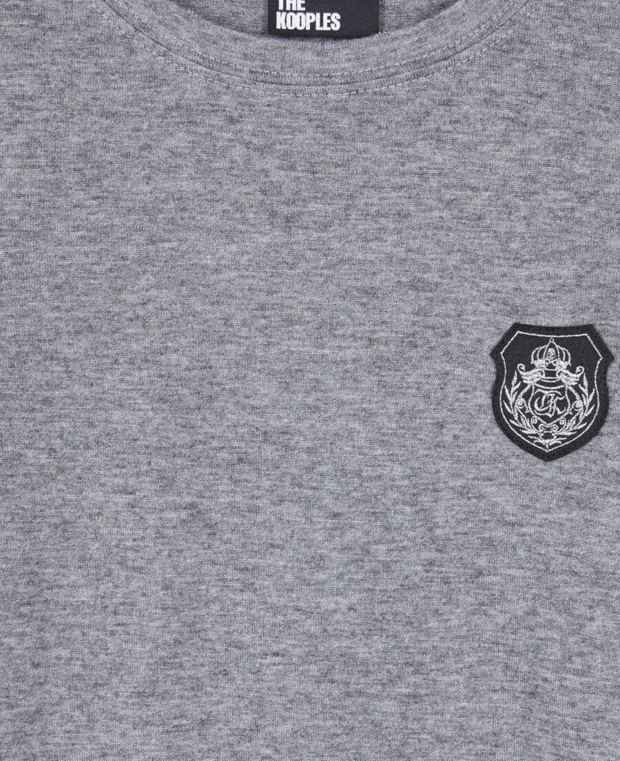 The Kooples WOMEN GREY MELANGE long sleeved printed t-shirt