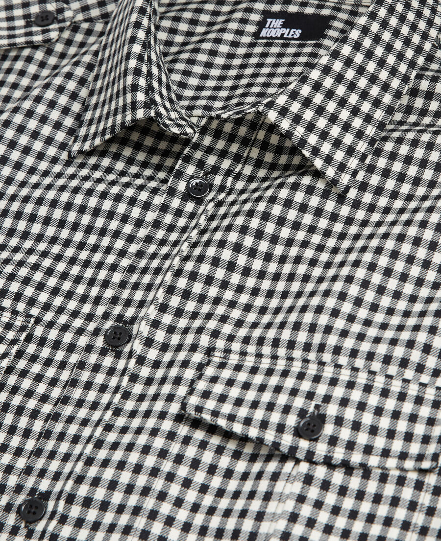 chemise col classique en laine à carreaux