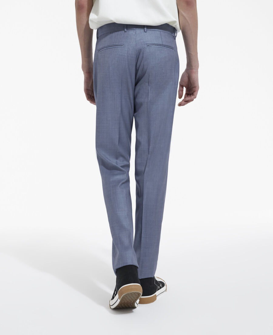 fitted light blue wool suit pants