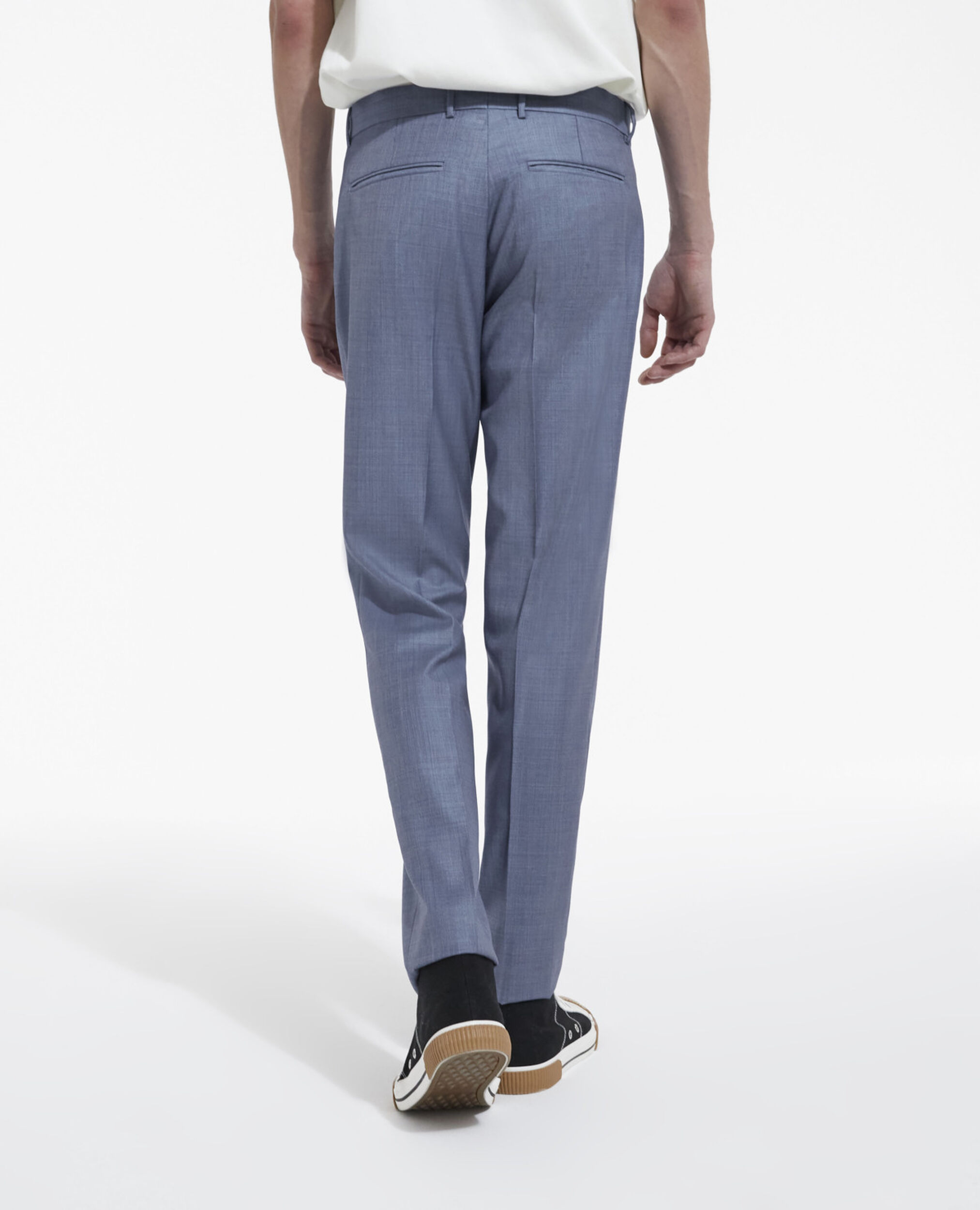 Fitted light blue wool suit pants, SKY, hi-res image number null