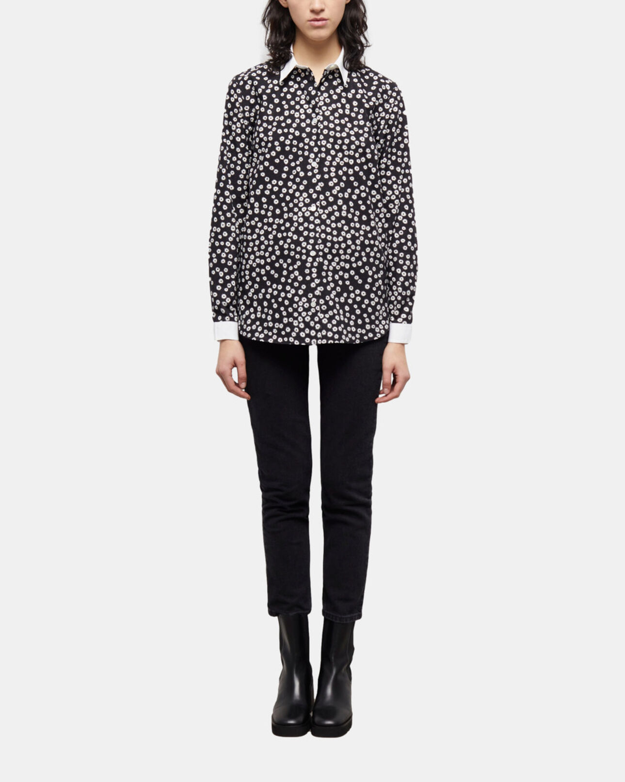 The Kooples MUJER BLACK WHITE camisa estampada