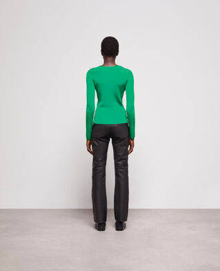 The Kooples DAMEN GREEN grüner, eng anliegender pullover