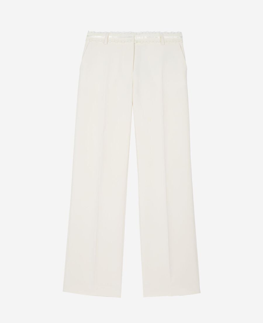 The Kooples F OFF WHITE ecru wide-leg pants