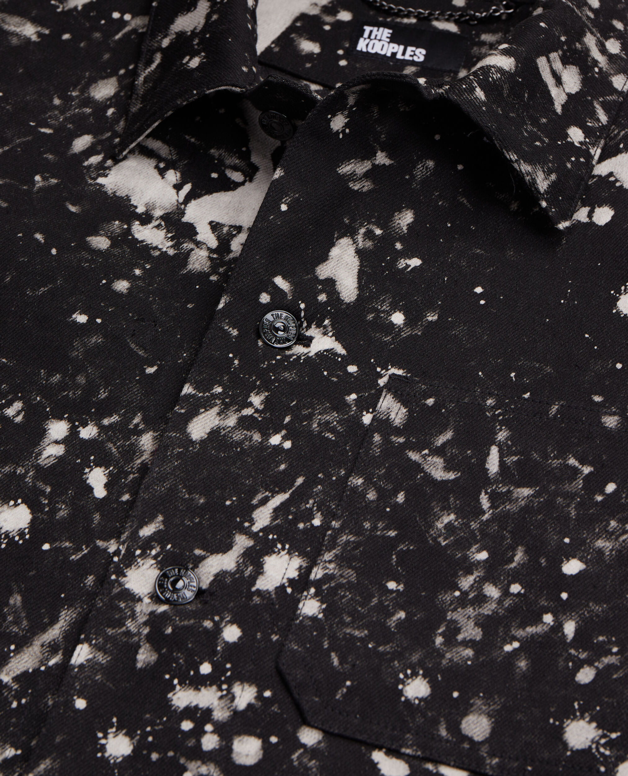Blouson type surchemise en denim noir décoloré, BLACK, hi-res image number null