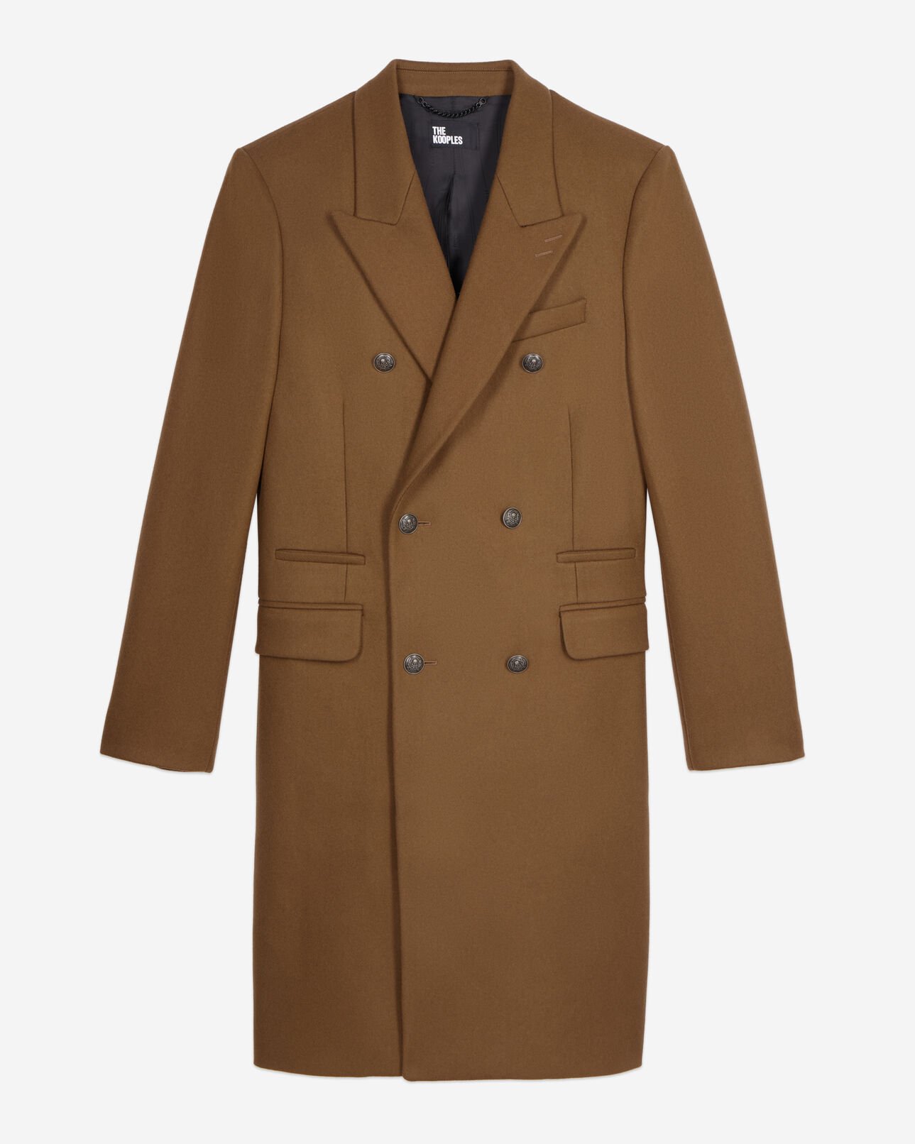 The Kooples HOMME CAMEL manteau long en laine mélangée camel