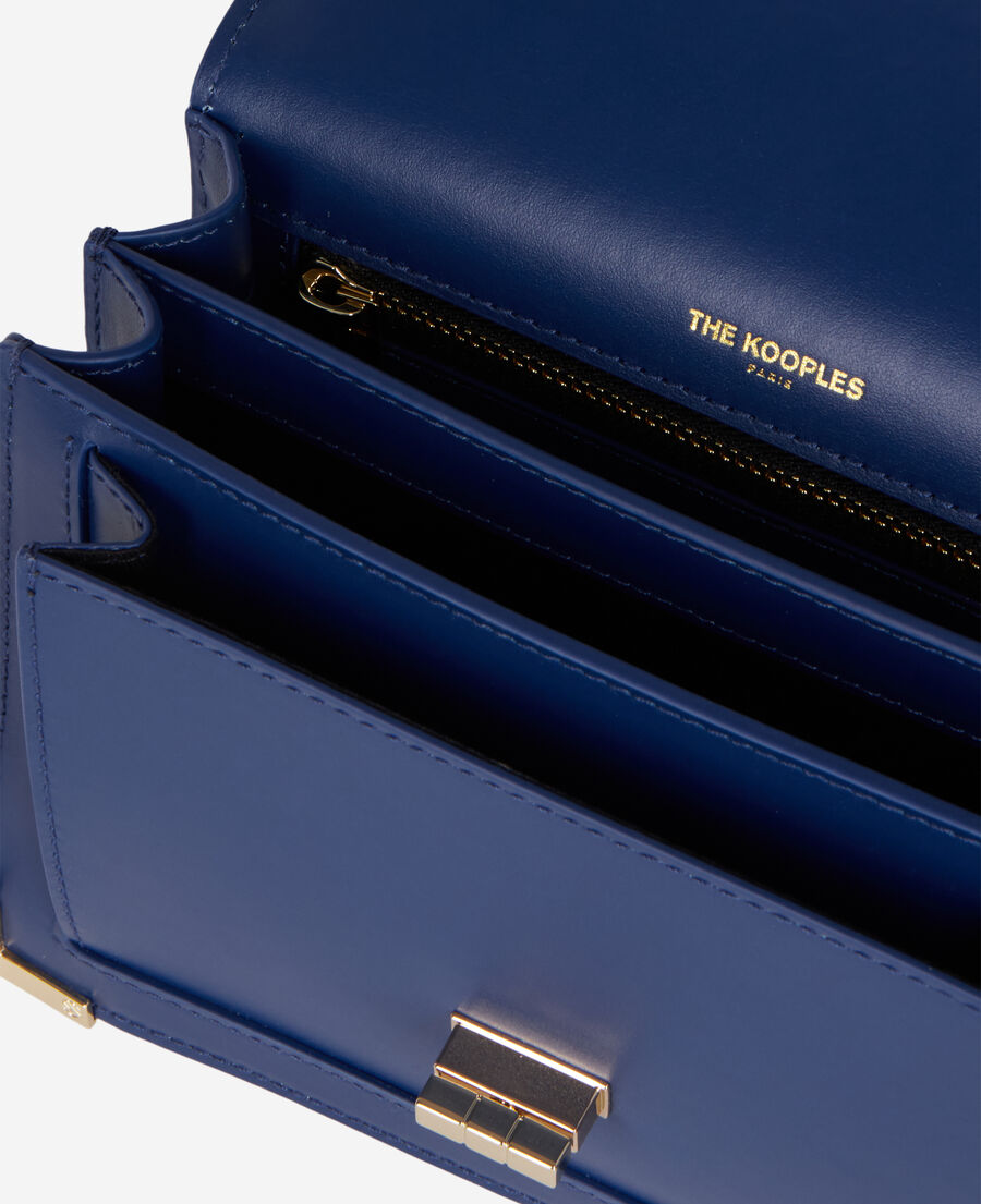 The Kooples DAMEN NAVY kleine, marineblaue emily tasche aus leder