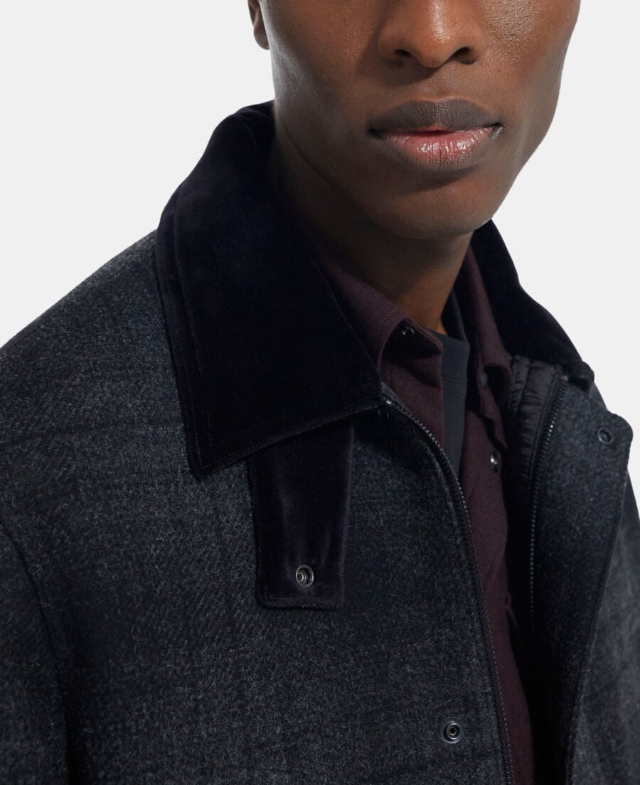 The Kooples HOMME GREY BLACK blouson à carreaux gris