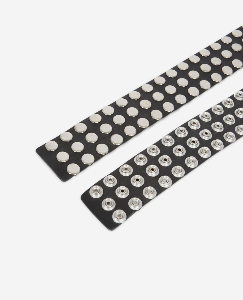 The Kooples WOMEN BLACK wide black leather belt