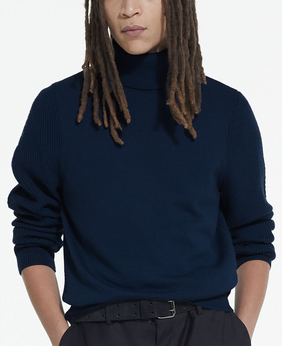 blue wool sweater