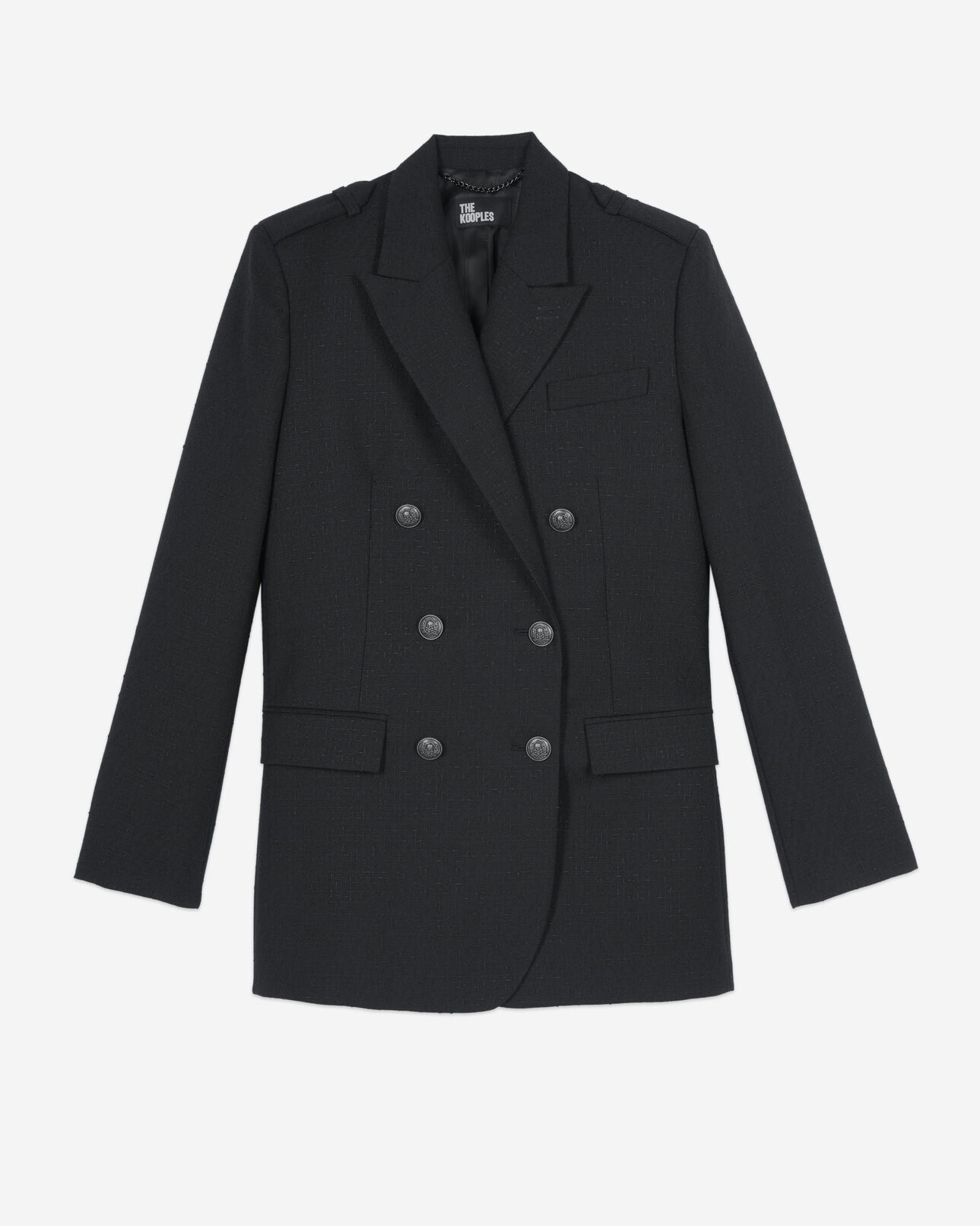 The Kooples FEMME BLACK veste tailleur en laine mélangée noire