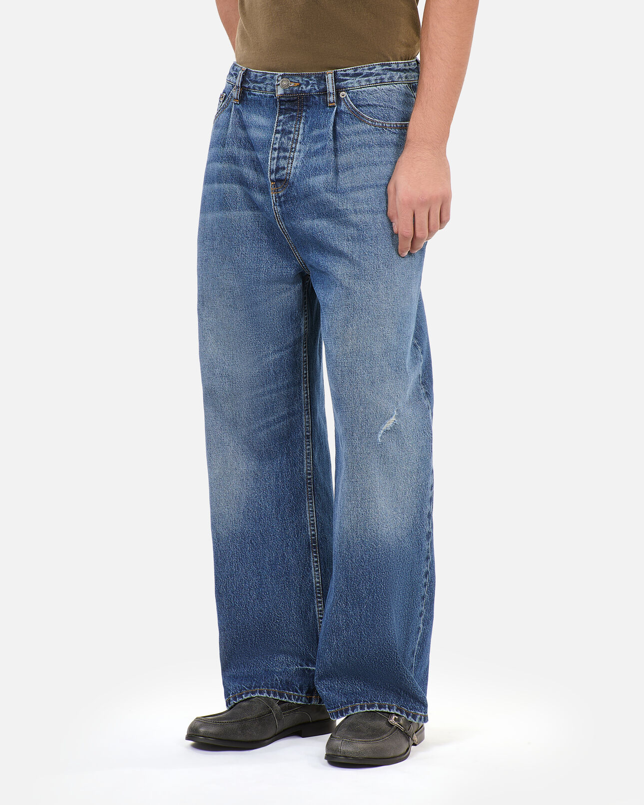 The Kooples MEN BLUE ELECTRIC dark blue wide-leg jeans