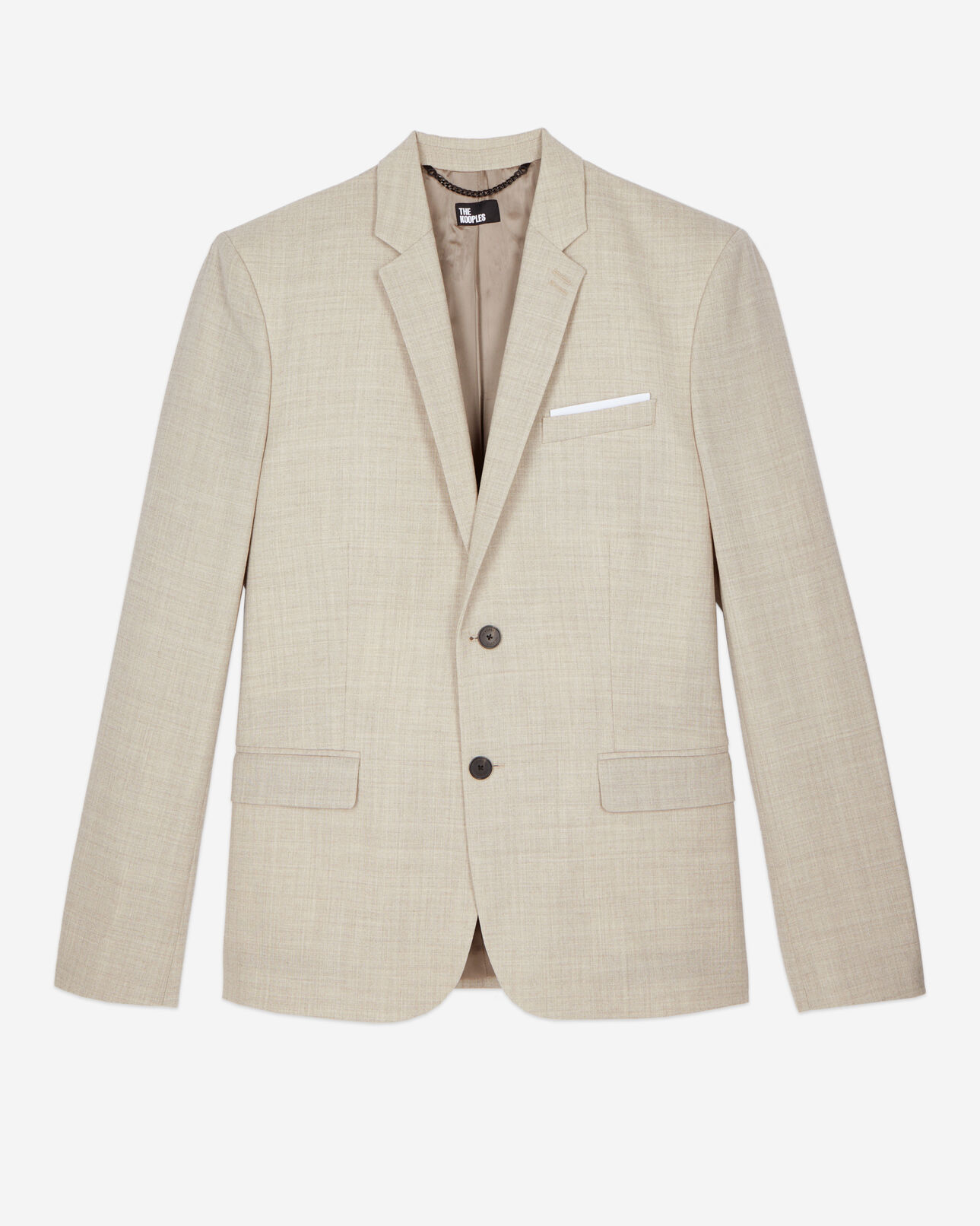 The Kooples MEN BEIGE beige wool suit fitted jacket