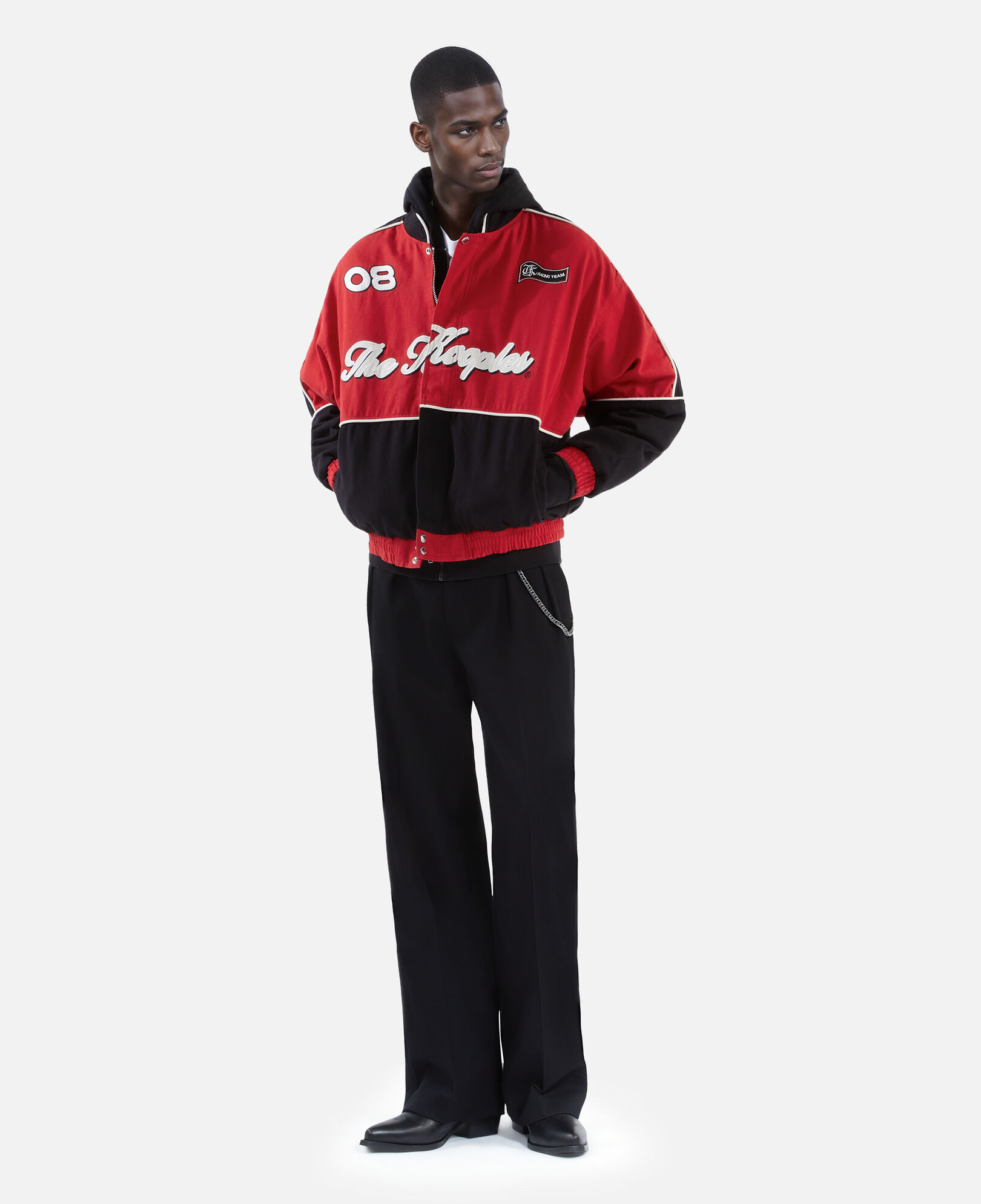 The Kooples MEN BLACK - RED black and red racing jacket
