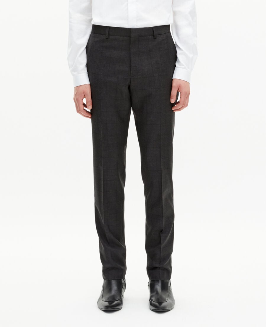 The Kooples HERREN BLACK eng anliegende anzughose mit schwarzem karomuster