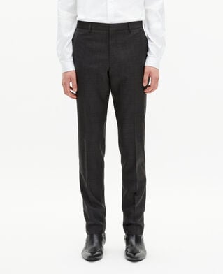 The Kooples HERREN BLACK eng anliegende anzughose mit schwarzem karomuster