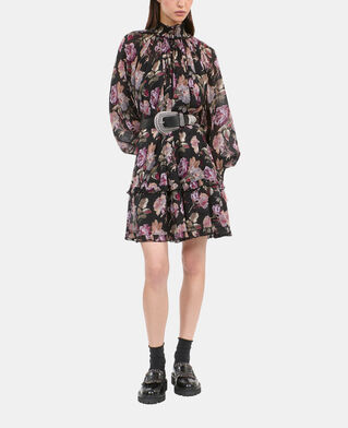 The Kooples DAMEN BLACK / PURPLE kurzes kleid mit blumenprint