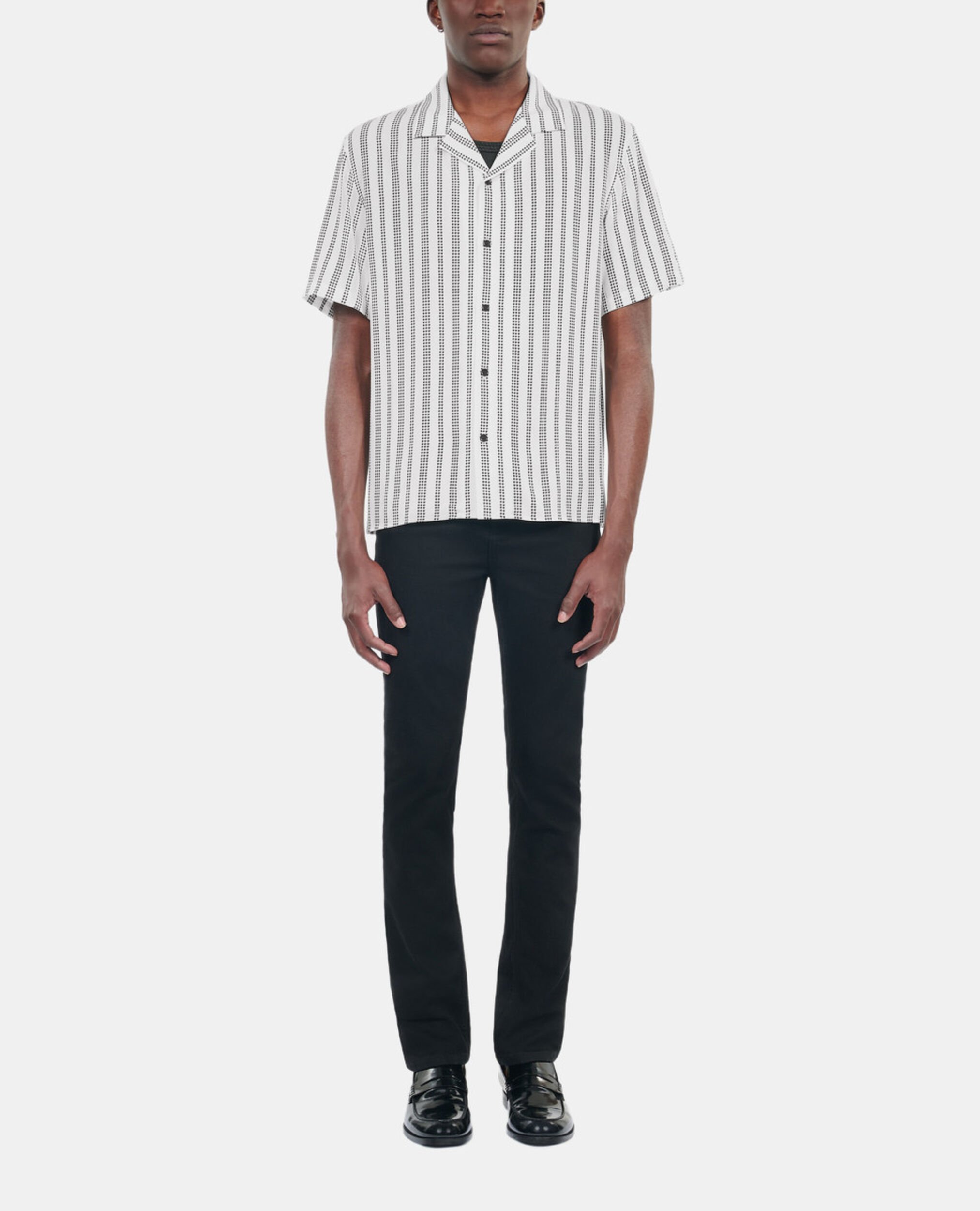 Short-sleeved printed shirt, ECRU BLACK, hi-res image number null