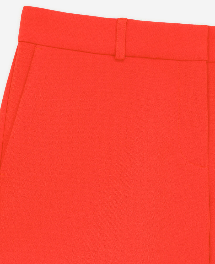 orange crêpe tailored shorts