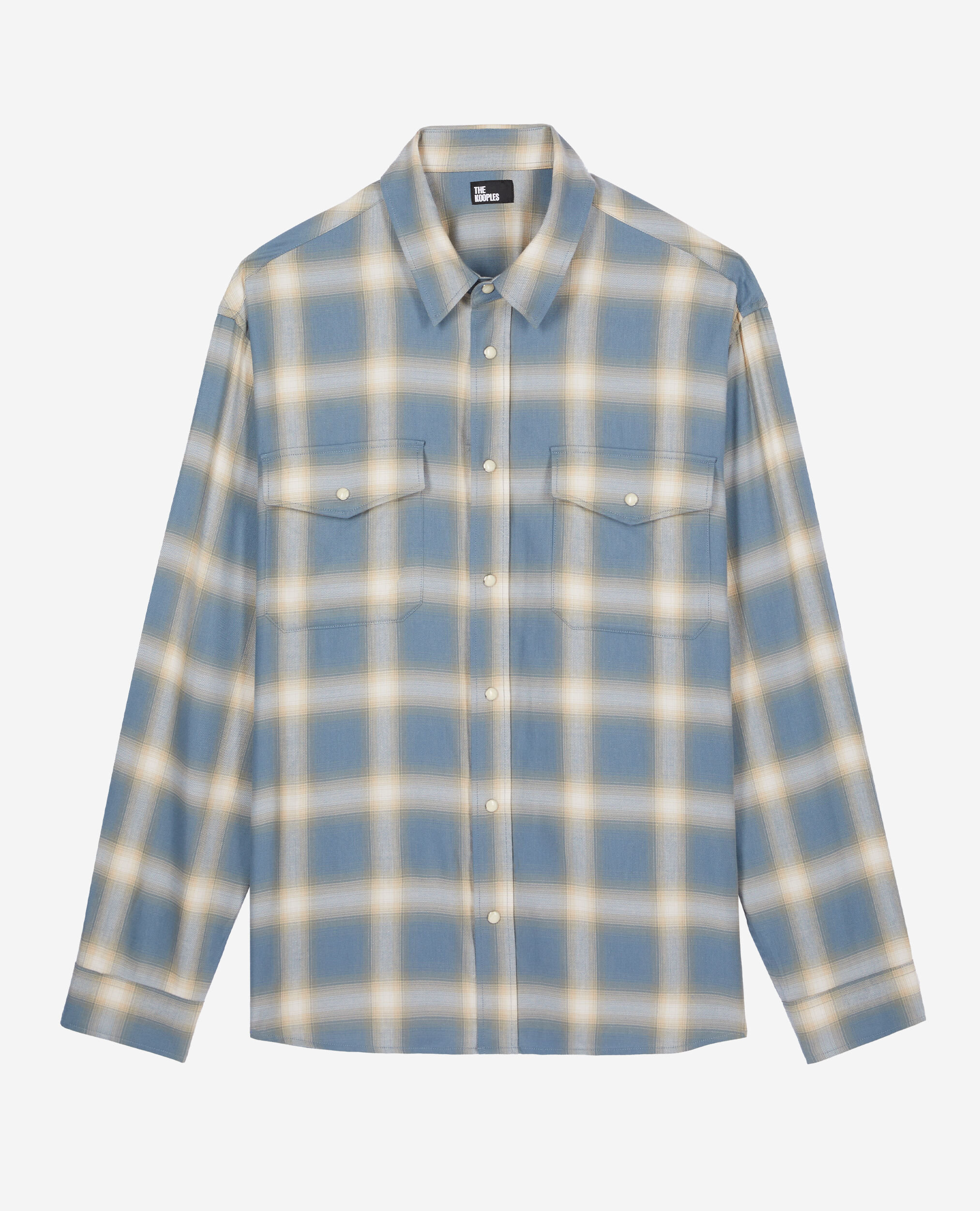 Checked shirt, BLUE GREY, hi-res image number null