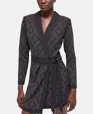 The Kooples FEMME BLACK robe courte portefeuille noire