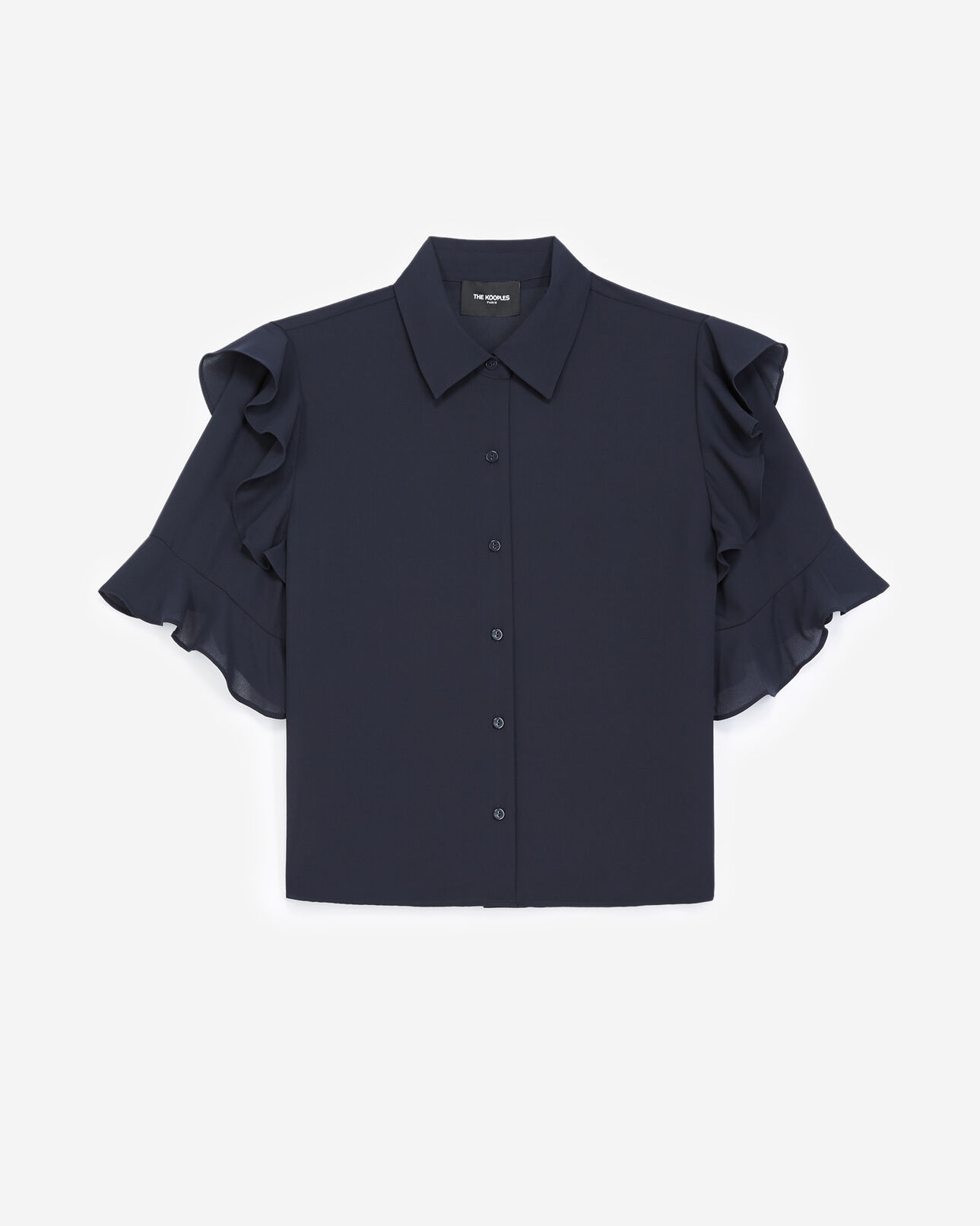 The Kooples WOMEN NAVY navy shirt with pearly buttons