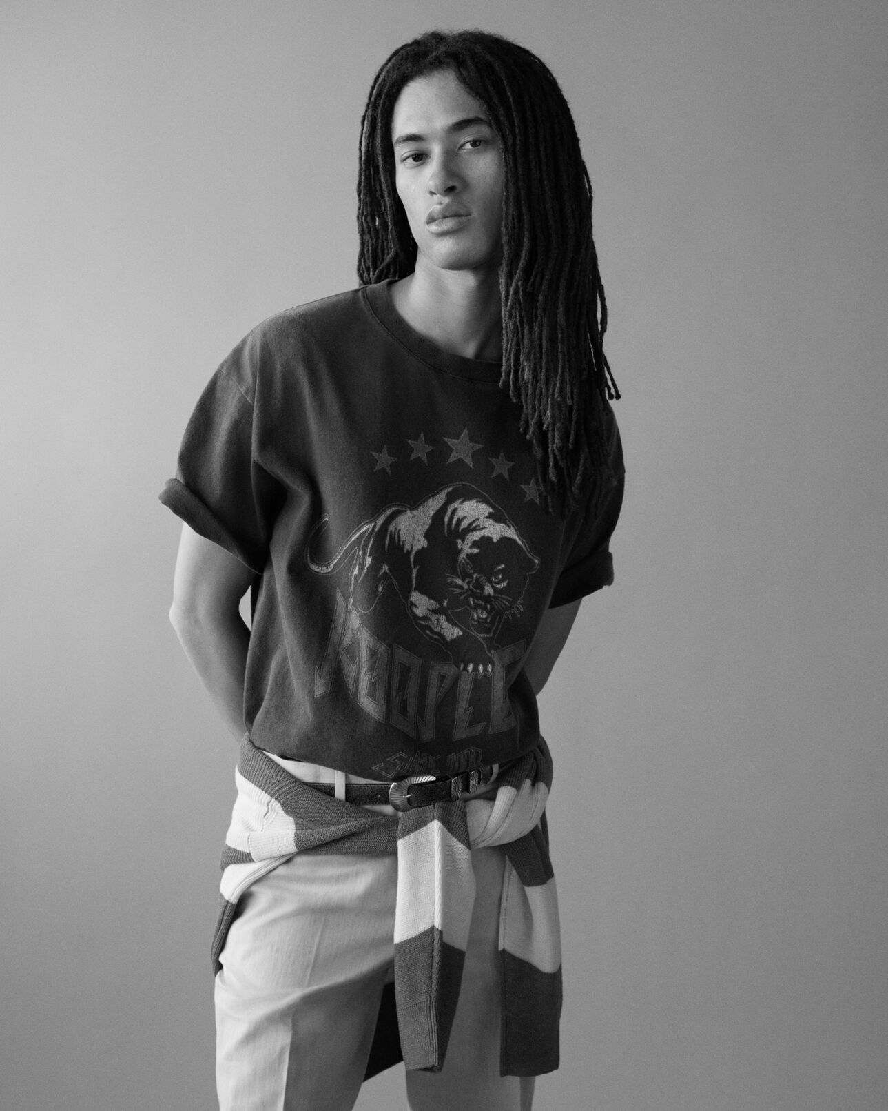 The Kooples HERREN WASHED NAVY t-shirt mit marine-siebdruck