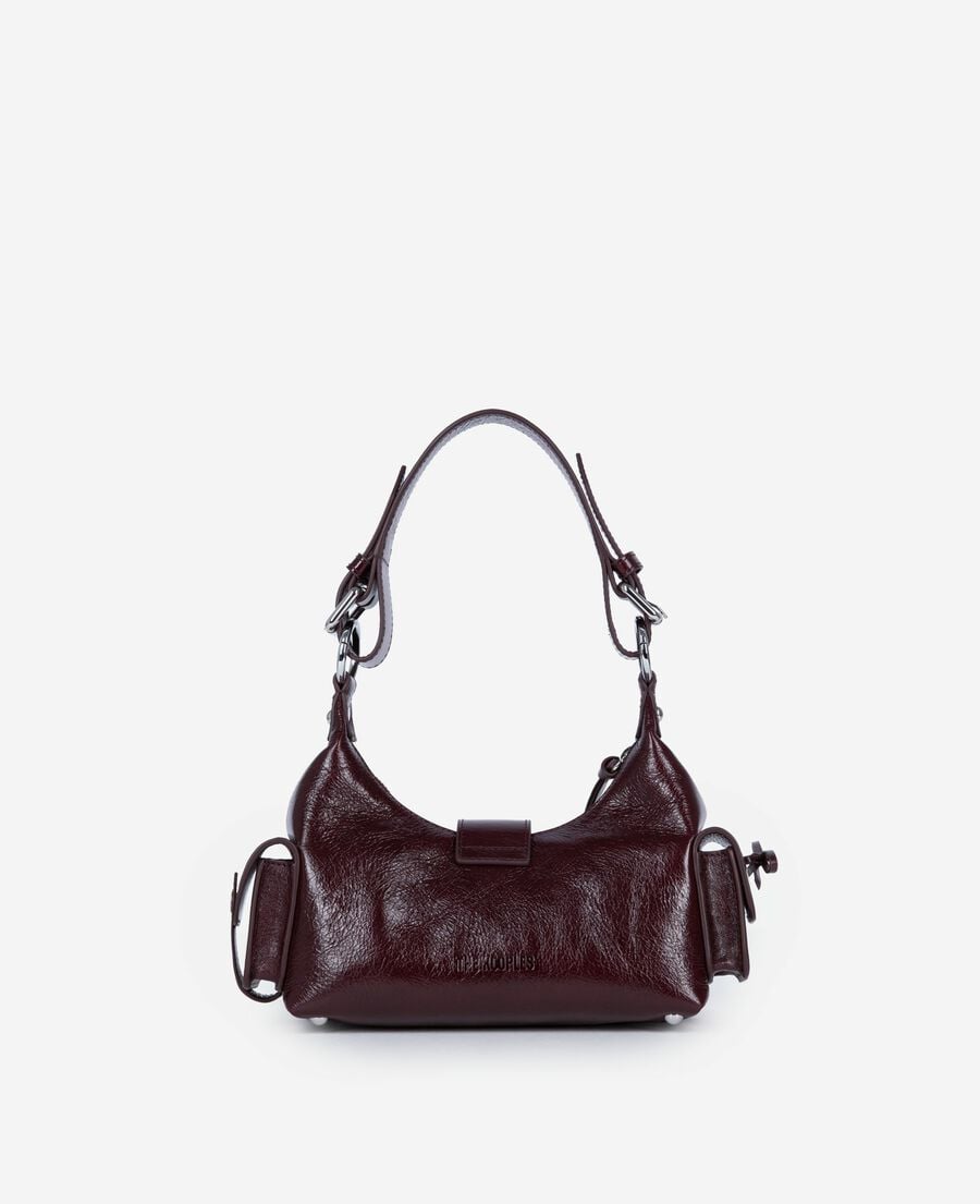 The Kooples F BORDEAUX amelia small bag in burgundy cracked leather